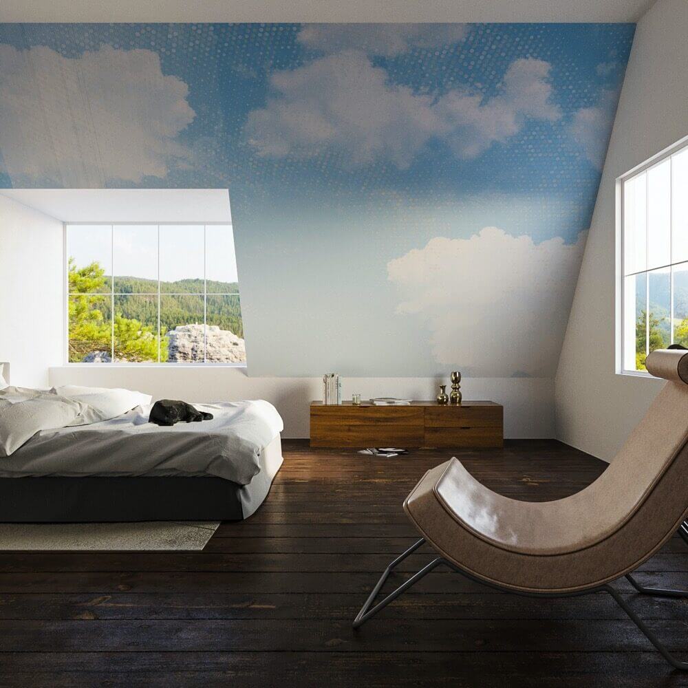 carta da parati sky su soffitto