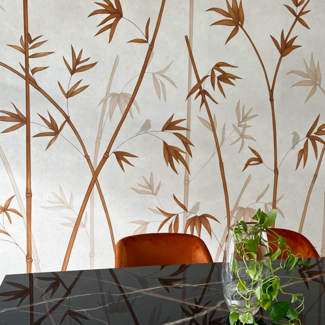 fine lavori con posa di carta da parati personalizzata suzume